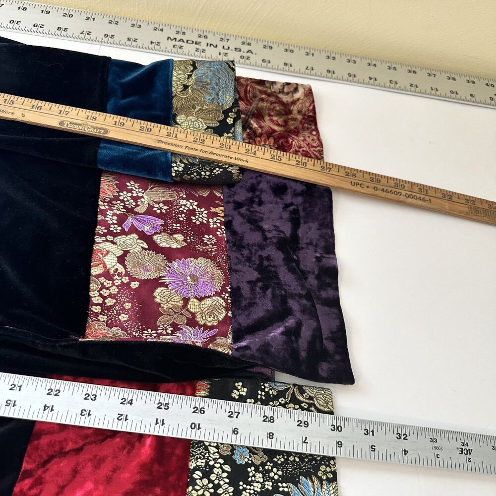 Vintage Velvet Patchwork Button Up Jacket Tunic A… - image 4